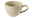 Beige Milchkaffeetasse mit horizontalen Rillen, seitliche Perspektive