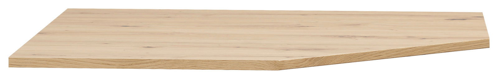 Holzplatte in schräger Perspektive, helle Holzmaserung