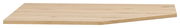 Holzplatte in schräger Perspektive, helle Holzmaserung