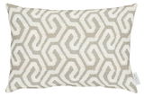Dekoratives 35x50 cm Kissen mit geometrischem Muster in Creme und Grau, Vorderansicht