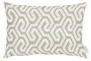 Dekoratives 35x50 cm Kissen mit geometrischem Muster in Creme und Grau, Vorderansicht