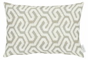 Dekoratives 35x50 cm Kissen mit geometrischem Muster in Creme und Grau, Vorderansicht