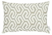 Dekoratives 35x50 cm Kissen mit geometrischem Muster in Creme und Grau, Vorderansicht