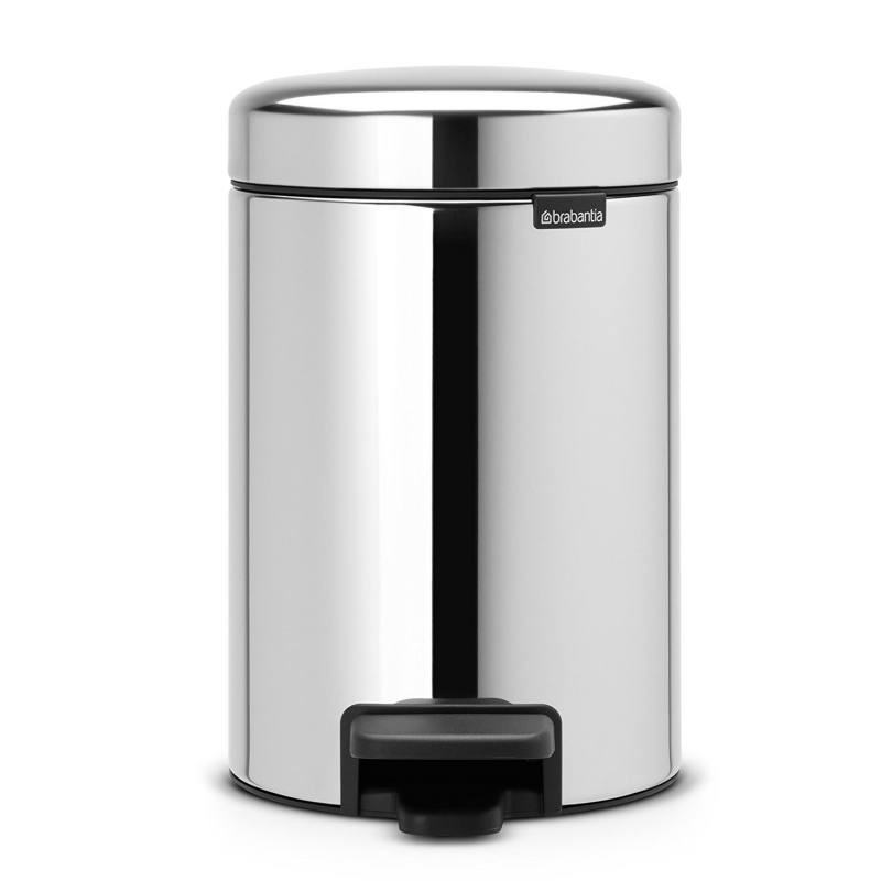 Brabantia Treteimer 3L, Brilliant Steel NEWLCON Treteimer 3L aus glänzendem Stahl, Vorderansicht