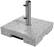 Granit-Sockel mit Edelstahlrohr, seitliche Perspektive