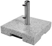 Granit-Sockel mit Edelstahlrohr, seitliche Perspektive