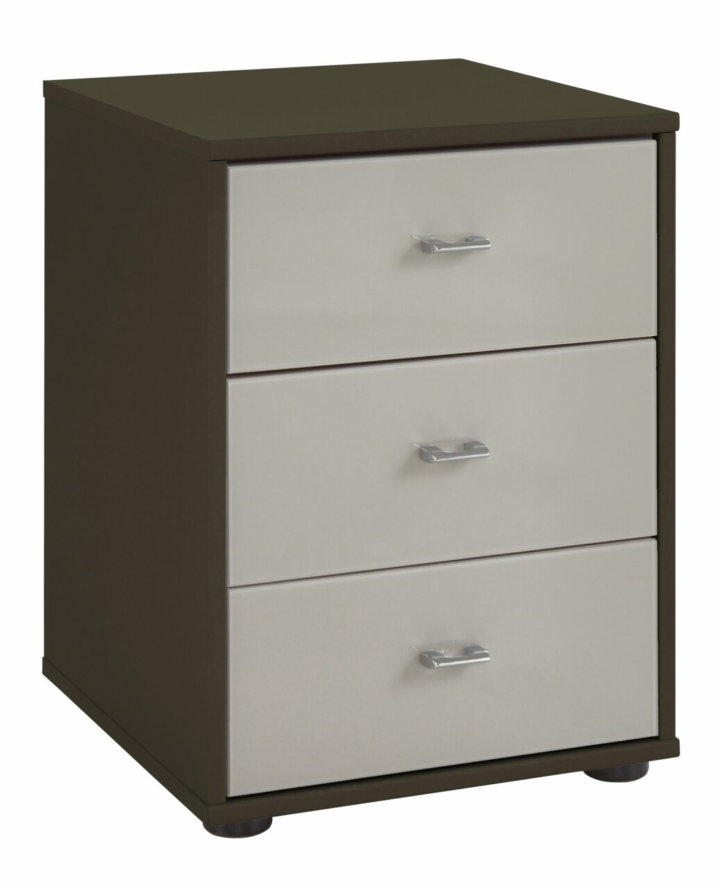 Venda Nachtkonsole VIGO Nachtkonsole mit drei Schubladen, Ansicht von vorne links