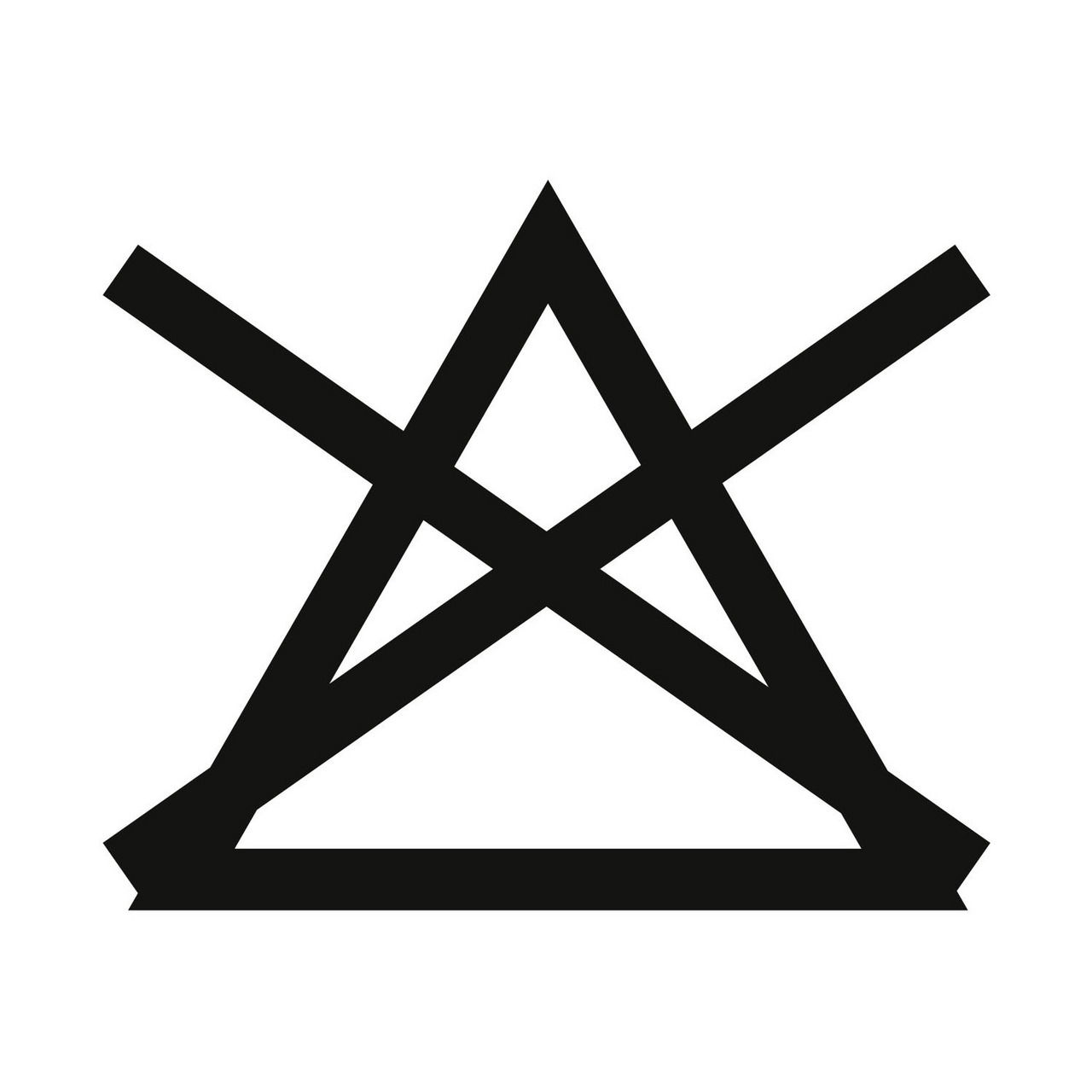 Symbol für nicht bleichen, Vorderansicht