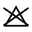 Symbol für nicht bleichen, schwarze geometrische Linien auf weißem Hintergrund, Vorderansicht