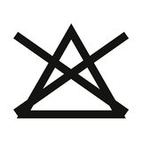 Symbol für nicht bleichen, schwarze geometrische Linien auf weißem Hintergrund, Vorderansicht