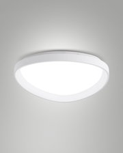 Ronde led-plafondlamp in wit, gezien van onderaf