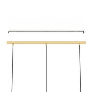 Pendelleuchte CARLTON, Draufsicht, mit drei Kabeln und einer goldenen Halterung.