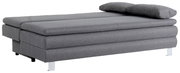 Graues Funktionssofa in Liegeposition, seitliche Perspektive