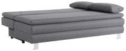 Graues Funktionssofa in Liegeposition, seitliche Perspektive
