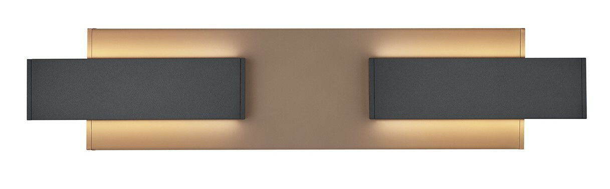 Moderne Wandleuchte mit rechteckigem Design, seitliche Perspektive