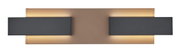 Moderne Wandleuchte mit rechteckigem Design, seitliche Perspektive