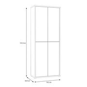 Schuhschrank ALICE SPRINGS, hohe Perspektive, Maße 191,9 cm Höhe, 74,5 cm Breite, 34,9 cm Tiefe, mit vier Türen.