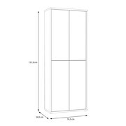 Schuhschrank ALICE SPRINGS, hohe Perspektive, Maße 191,9 cm Höhe, 74,5 cm Breite, 34,9 cm Tiefe, mit vier Türen.