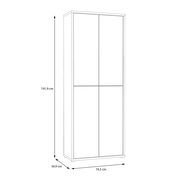 Schuhschrank ALICE SPRINGS, hohe Perspektive, Maße 191,9 cm Höhe, 74,5 cm Breite, 34,9 cm Tiefe, mit vier Türen.