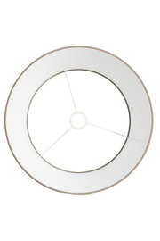 Runder Lampenschirm von oben betrachtet, mit weißem Innenraum und beigem Rand.