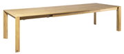Holzesstisch mit rechteckiger Form, ausziehbar, in heller Holzoptik, seitliche Perspektive