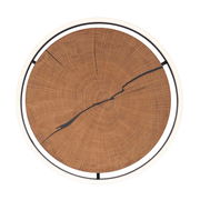 Runde LED-Deckenleuchte mit Holzoptik, Draufsicht