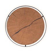 Runde LED-Deckenleuchte mit Holzoptik, Draufsicht