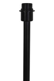 Schwarzes Metallrohr einer Stehleuchte, Nahaufnahme von der Seite