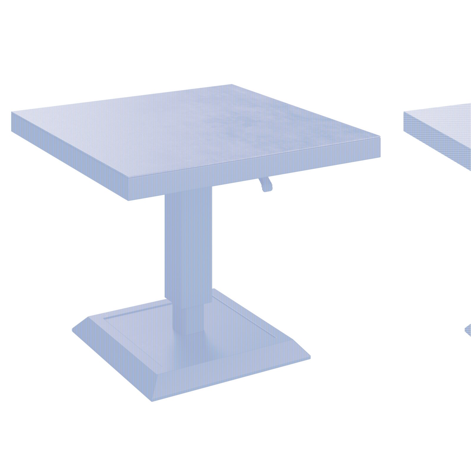 Ambia Garden Tisch CALIDA Moderner quadratischer Tisch mit dunkler Oberfläche und stabilem Mittelfuß, seitliche Perspektive