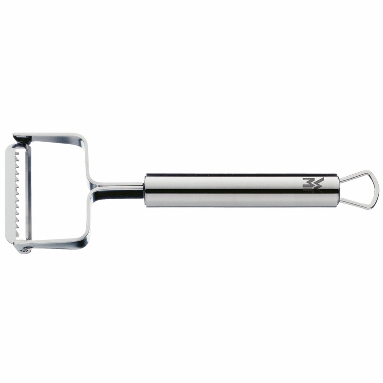 WMF Julienneschneider 17cm PROFI PLUS Julienneschneider aus Edelstahl, seitliche Ansicht, 17 cm lang, mit ergonomischem Griff und scharfen Klingen.