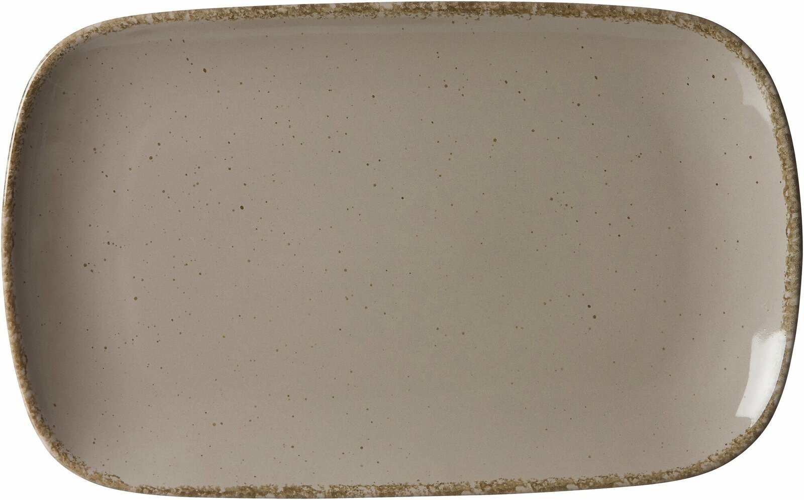 Rechteckige graue Platte mit gesprenkeltem Design, Draufsicht