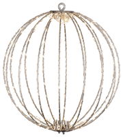 Silberner Lichtball mit Micro-LEDs, frontal betrachtet