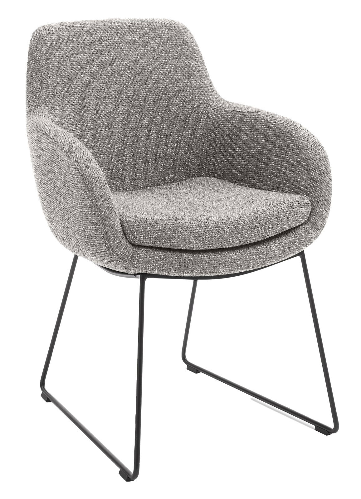 Musterring Armlehnstuhl MR TAVIA Grauer Armlehnstuhl mit modernem Design und Metallgestell, seitliche Perspektive