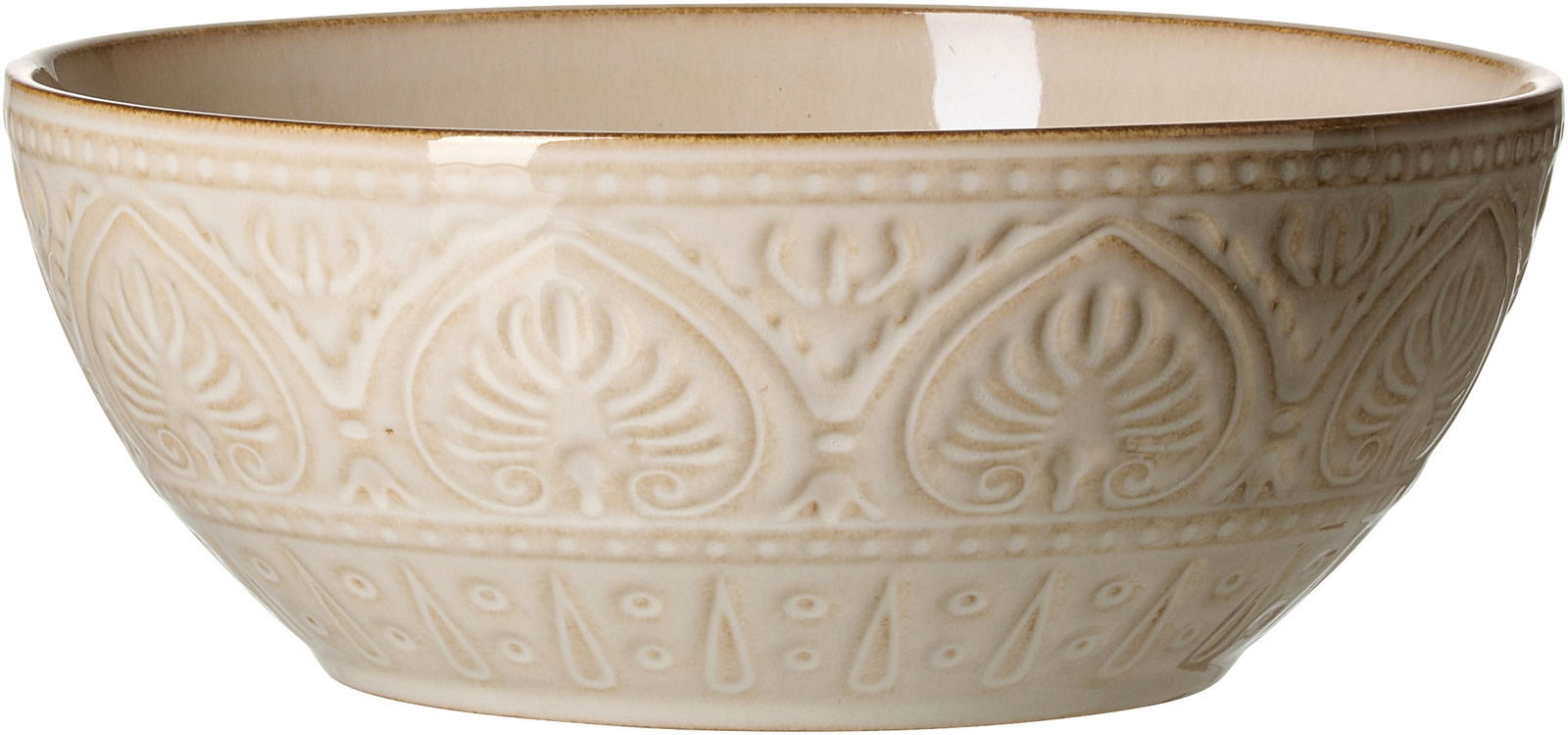 Ritzenhoff & Breker Schale OMARA Beige Schale Omara 23cm mit dekorativem Muster, seitliche Perspektive