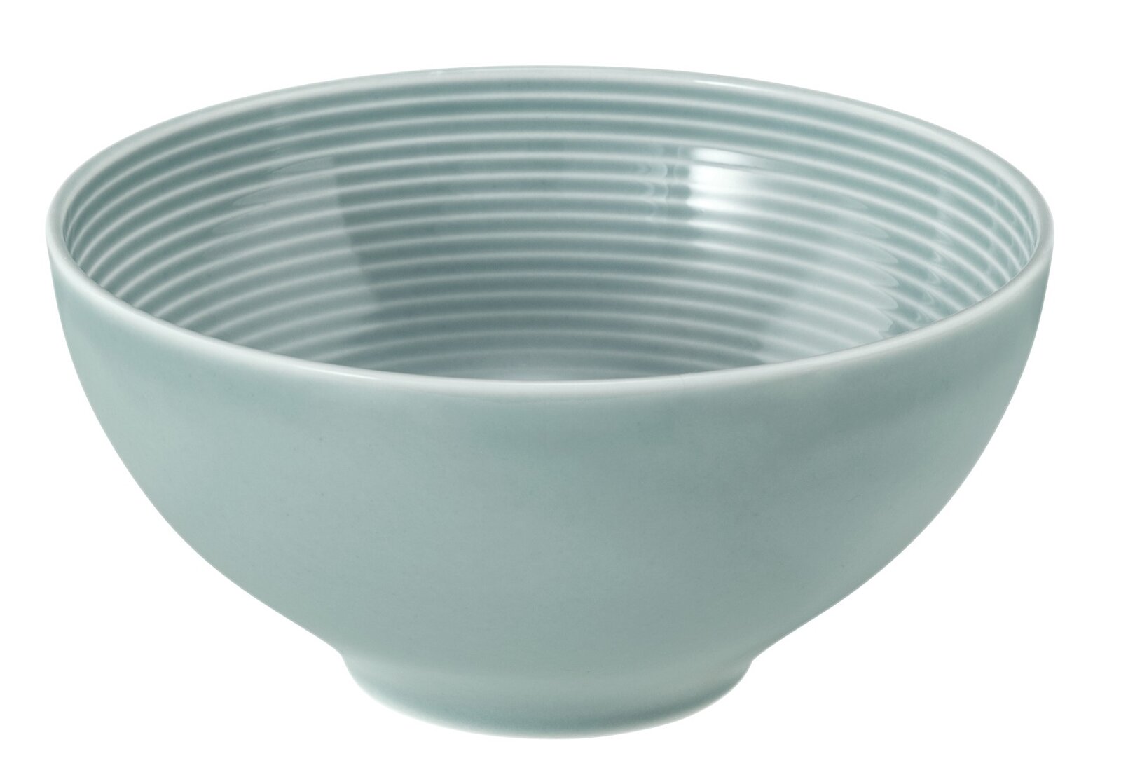 Runde Schüssel aus Porzellan, 15,5 cm, in arktisblauer Farbe, seitliche Perspektive