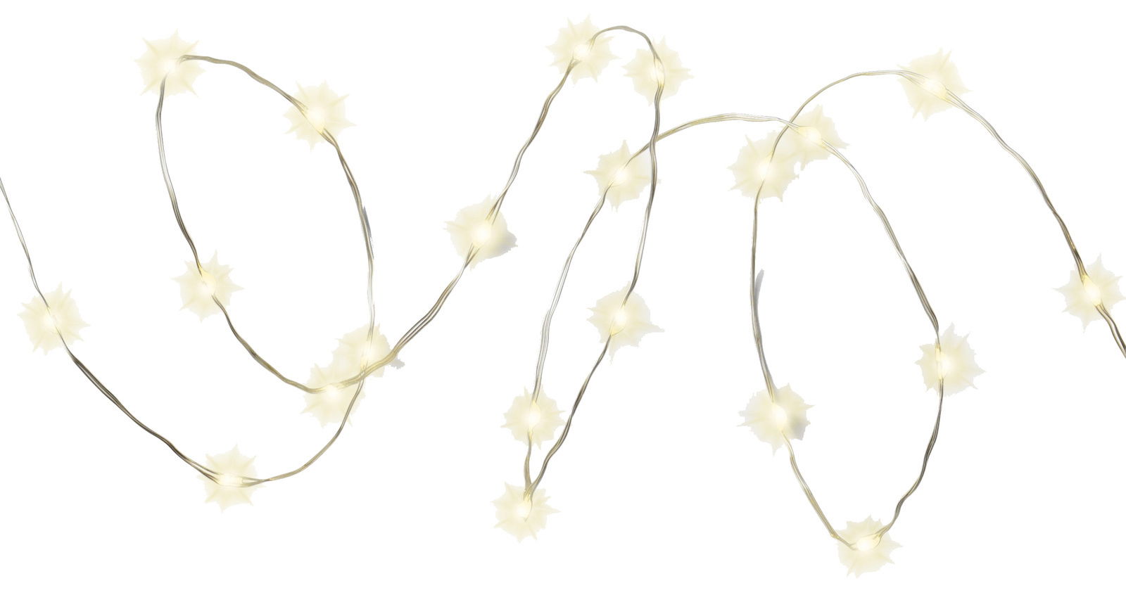 Lumineo Solar Strangbeleuchtung Solarbetriebene Lichterkette mit sternförmigen LED-Leuchten, aus der Vogelperspektive fotografiert.