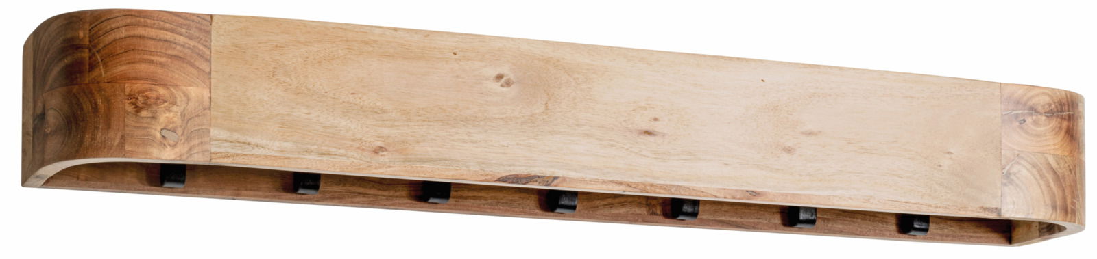 Linea Natura Wandgarderobe RIVERA Holz-Wandgarderobe mit mehreren Haken, seitliche Perspektive