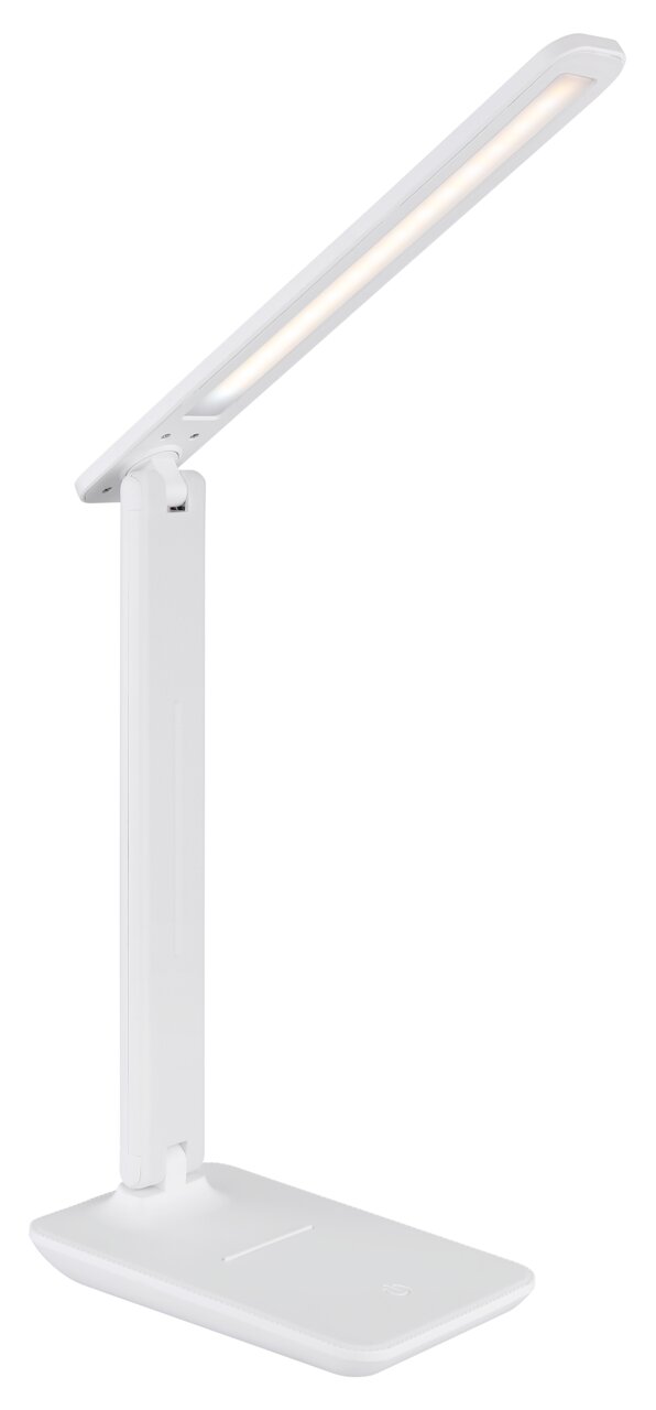 Globo Lighting Tischleuchte BRIGHTON Moderne weiße Tischleuchte mit schlankem Design, seitliche Perspektive