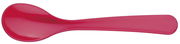 Roter Eierlöffel aus Kunststoff, Ansicht von oben