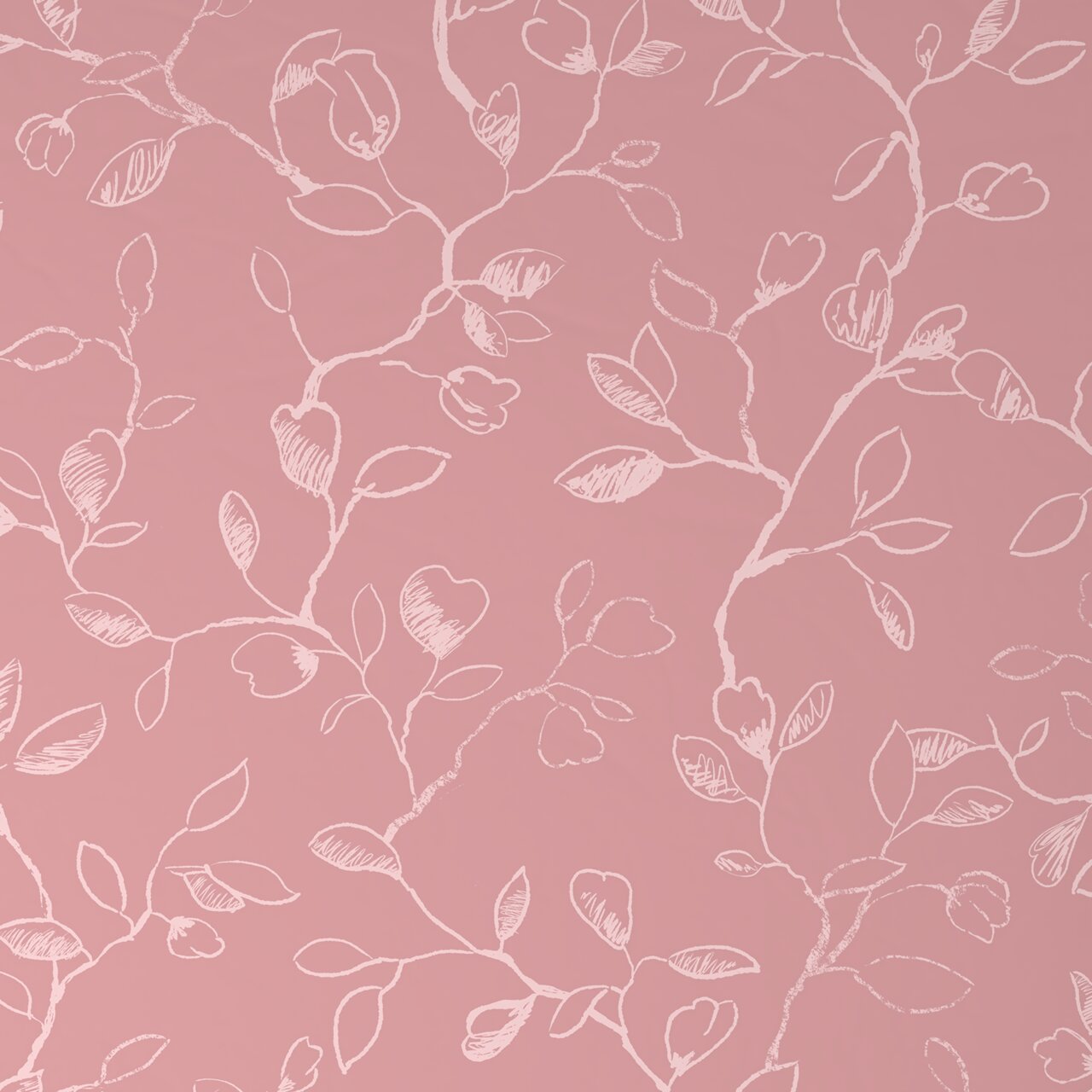 Roze beddengoed met een wit bloemenpatroon, bovenaanzicht