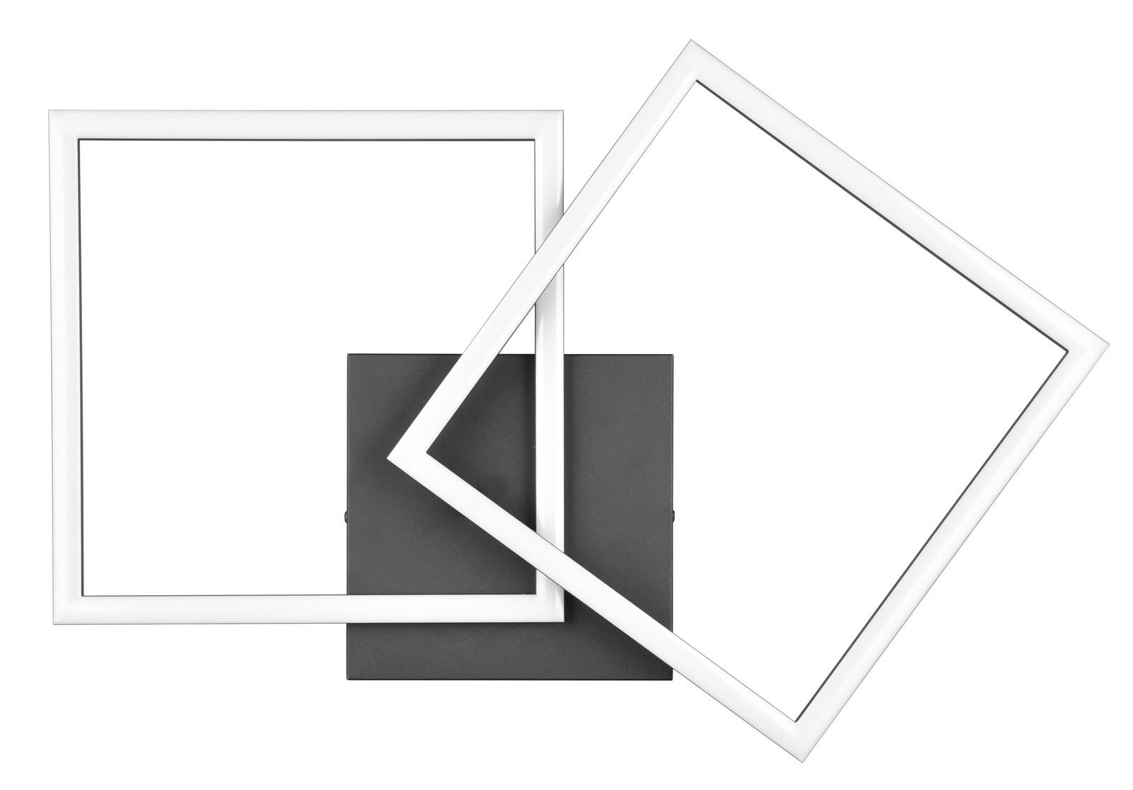 Moderne Deckenleuchte Trail mit zwei überlappenden quadratischen Rahmen, Ansicht von oben