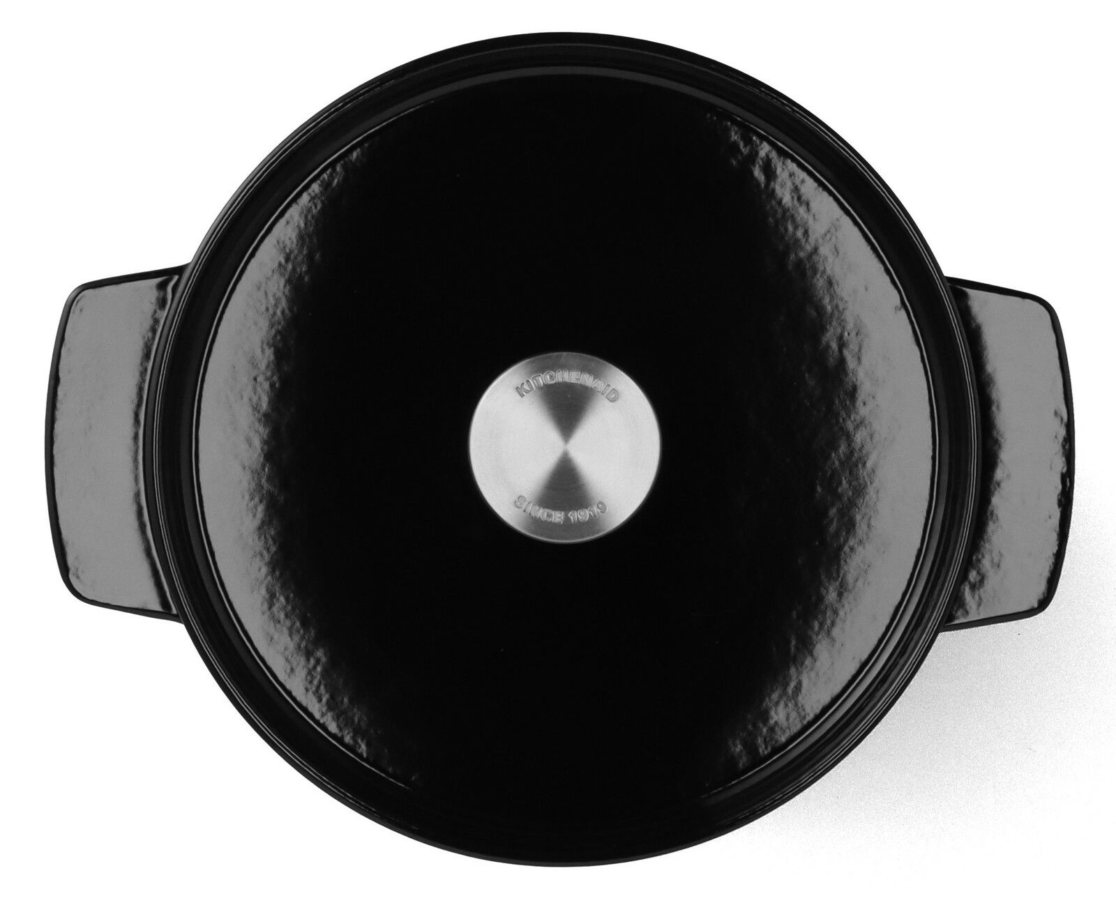 Runder Gusseisen-Bräter in Schwarz, Draufsicht