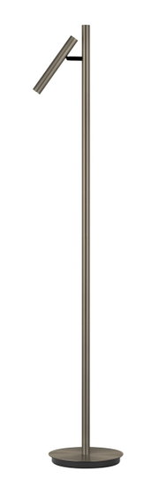 Moderne LED-Steh- und Leseleuchte in seitlicher Ansicht mit schlankem, minimalistischem Design und verstellbarem Lesearm.