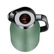 Grüne Isolierkanne Skyline aus der Vogelperspektive mit glänzendem Deckel und Griff.