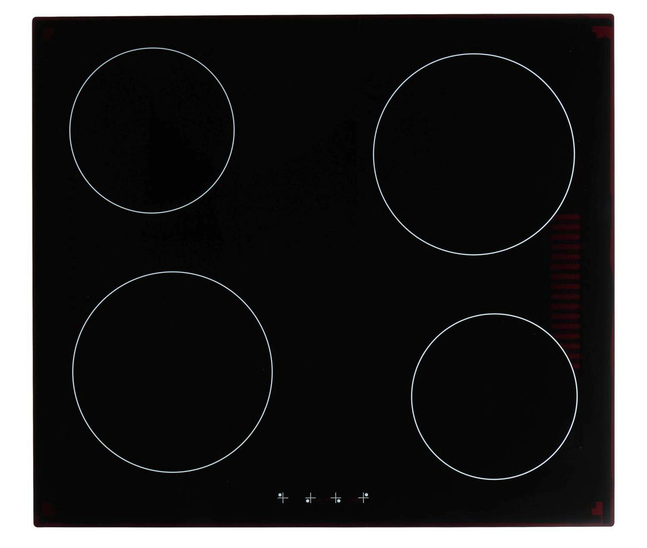 Glaskeramik-Kochfeld mit vier Kochzonen, Draufsicht