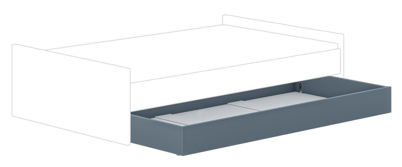 Paidi Bettkasten Unterschiebebett LITTLE FLO Bettkasten Unterschiebebett in seitlicher Perspektive, teilweise unter einem Bettgestell hervorgezogen.