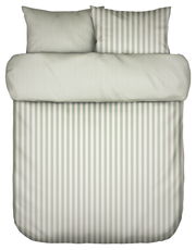 Bettwäsche-Set 200x200cm mit grün-weißen Streifen, Draufsicht