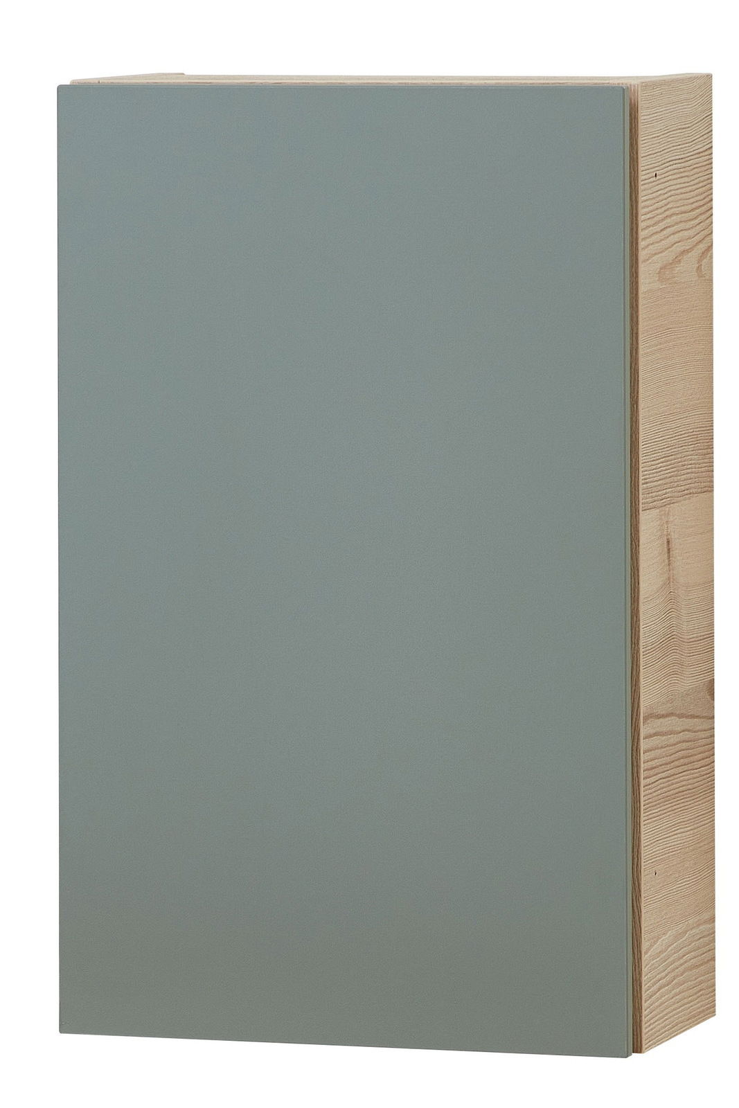 Sadena Hängeschrank M-PLAN Moderner Hängeschrank mit grauer Front und Holzseiten, Frontalansicht