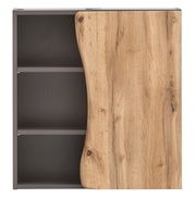 Hängeschrank 60 mit Holzfront, teilweise geöffnet, Frontalansicht