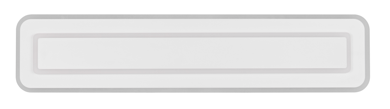 Rechteckige LED-Deckenleuchte in Weiß, Ansicht von unten